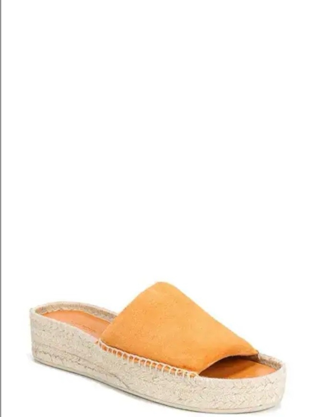 Vince Orange Suede Espadrille Slide Sandal